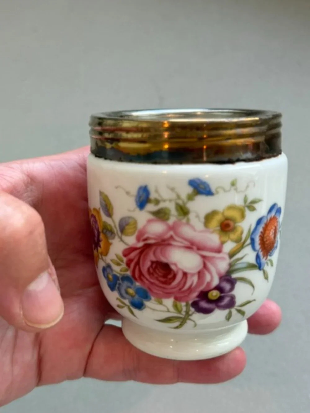 Vintage Royal Worcester Floral Fine Porcelain Egg Coddler – Made in England